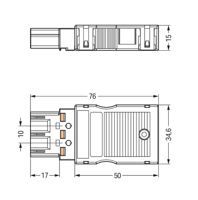 WAGO 3-Pole Kurzschlussstecker Mit Zugentlastungsgehäuse - 770-113/147-000