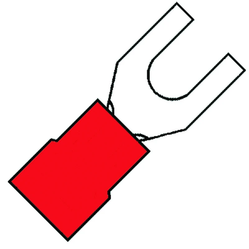 Isolierte M5 Gabelanschluss 0.5-1.5mm² Rotes PVC - 100300 [100 Stück]