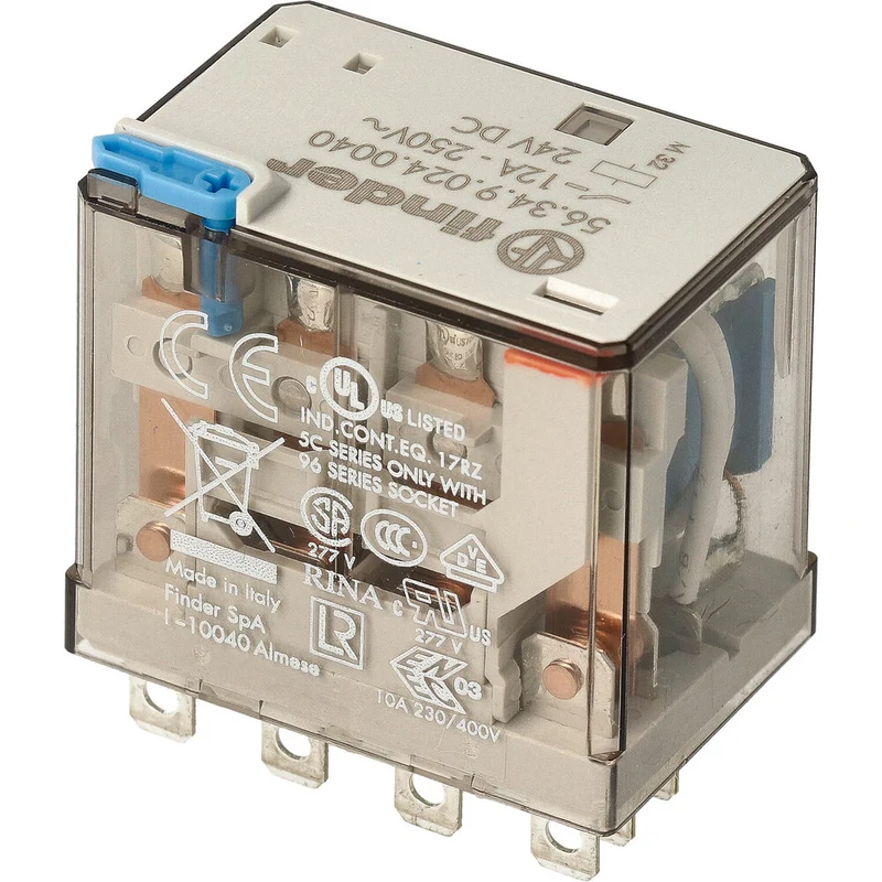 Finder 56.34 Miniatur Leistungsrelais 4CO 12A 24VDC - 56.34.9.024.0040