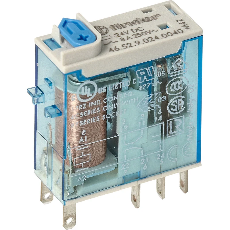 Finder 46.52 Mini Industrielles Relais 8A 24VDC 2CO - 46.52.9.024.0040