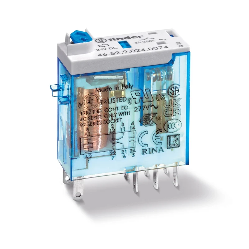 Finder 46.52 Mini Industrielles Relais 8A 24VDC 2CO - 46.52.9.024.0040