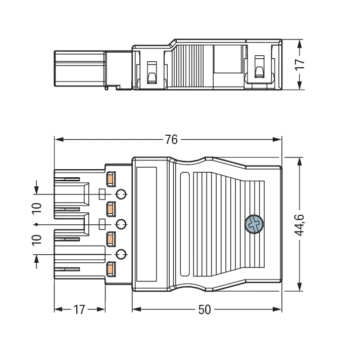 WAGO 770-114 4-Poliger Zugentlastungsstecker Schwarz - 770-114