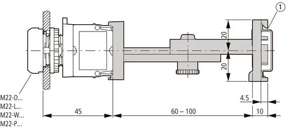 Eaton M22-TC Teleskopische Befestigungsclip - 216398
