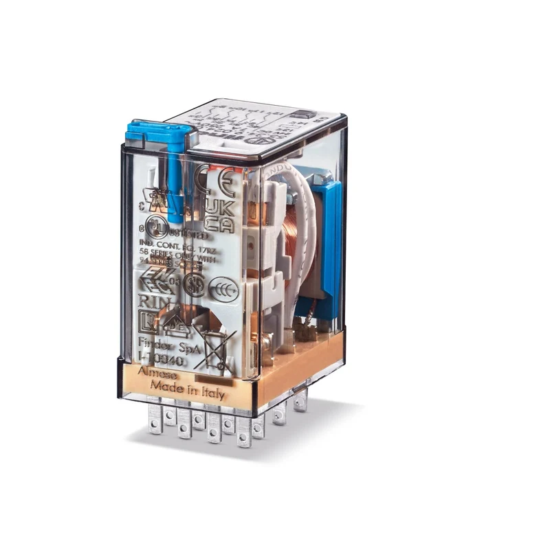 Finder 4CO Industrie Relais 7A 24VDC Mit Test LED - 55.34.9.024.0094