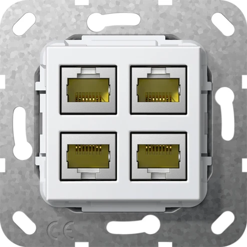 Gira 4-Port Cat 6A RJ45 Modularer Anschluss 10GB Basiseinheit - 569903