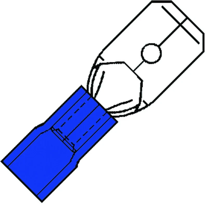 Isolierte Weibliche Flachsteckverbinder 6.3mm Nylon Blau - 152090 [100 Stück]