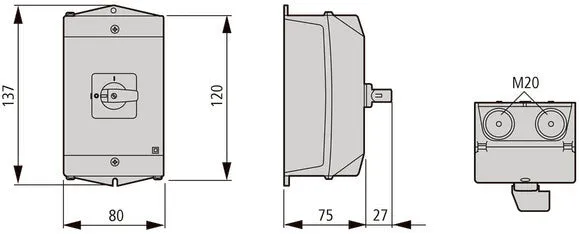 Eaton T0 Steuerungsschalter 20A 4-Kontakt Aufputzmontage - 222605