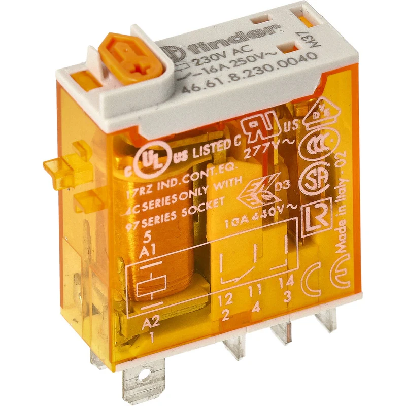 Finder Industrielles Miniaturrelais 16A 230VAC AgNi Kontakt - 46.61.8.230.0040