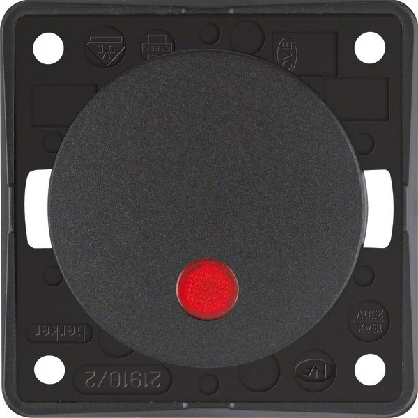Hager Berker Integro 2P Steuerungsschalter Mit Roter Linse - 937522505
