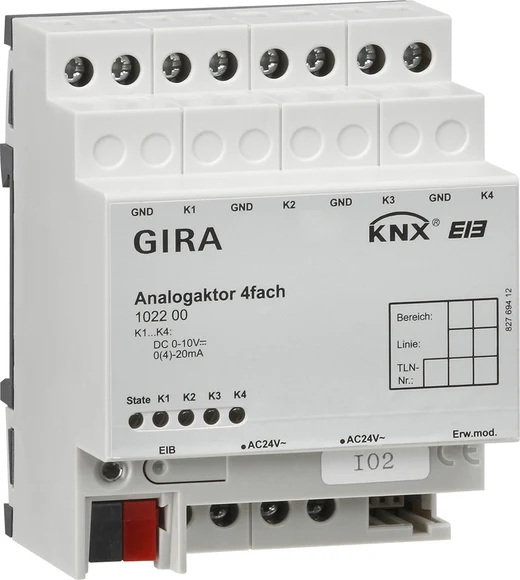 Gira Knx 4-Kanal Analogaktor Din-Schiene - 102200