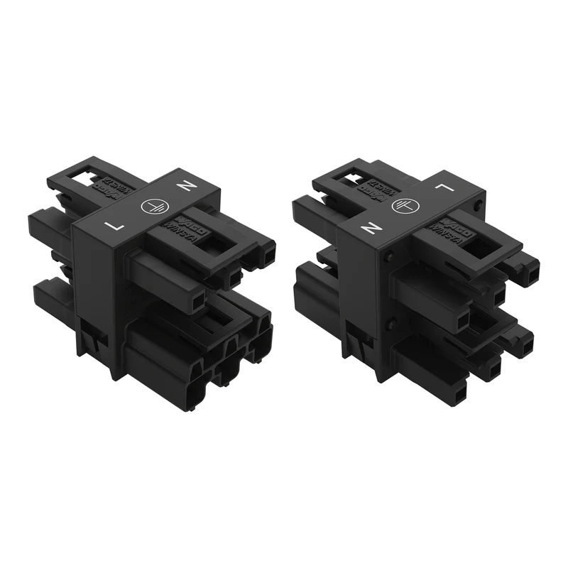 WAGO WINSTA MIDI 3-Wege Verbindungsstecker 3-Polig Schwarz - 770-607