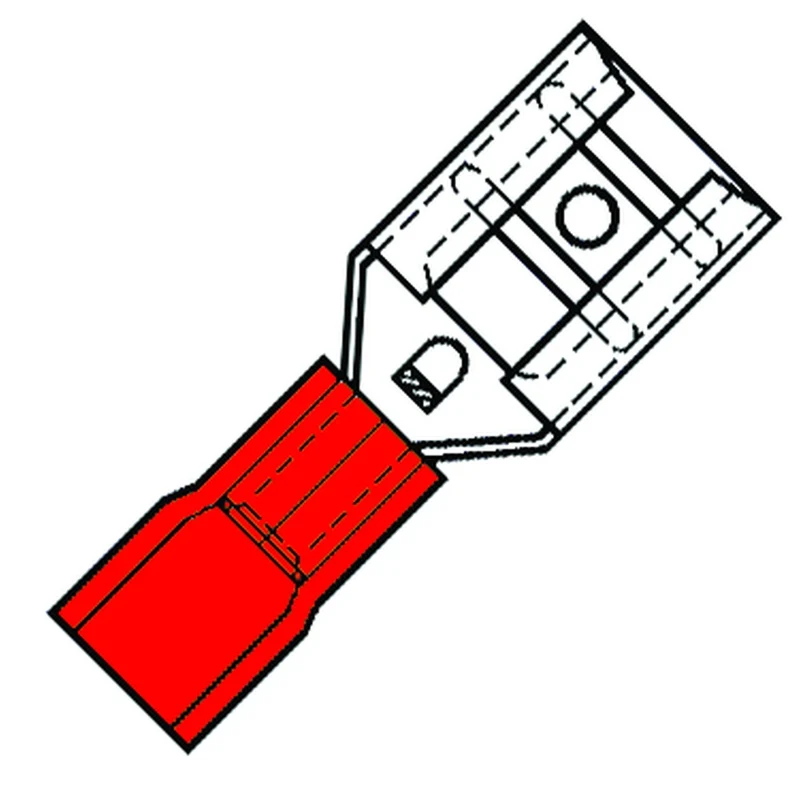 Nylon Isolierte Weibliche Gabelklemme 2.8mm Rot - 151000 [100 Stück]