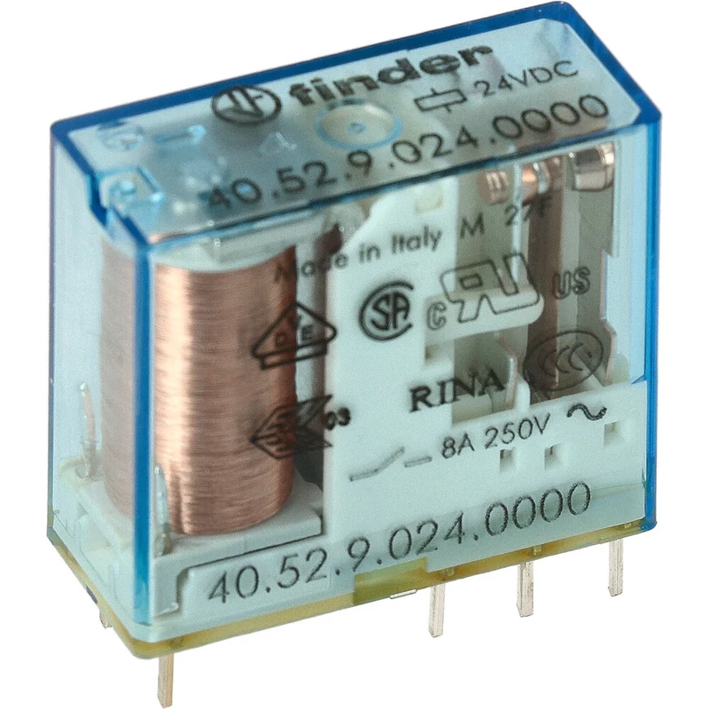 Finder 40.52 PCB Relais 2CO 8A 24VDC - 40.52.9.024.0000