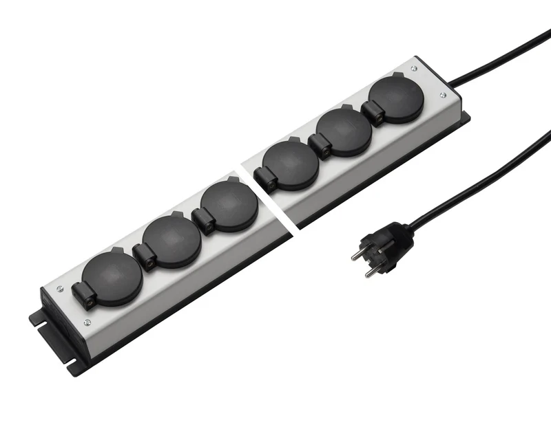 Martin Kaiser Steckdosenleiste 12fach Klappdeckel IP20 1,5m Kabel (Europäische Steckdose) - 1059ZL12l-sw15 [10 Stück]