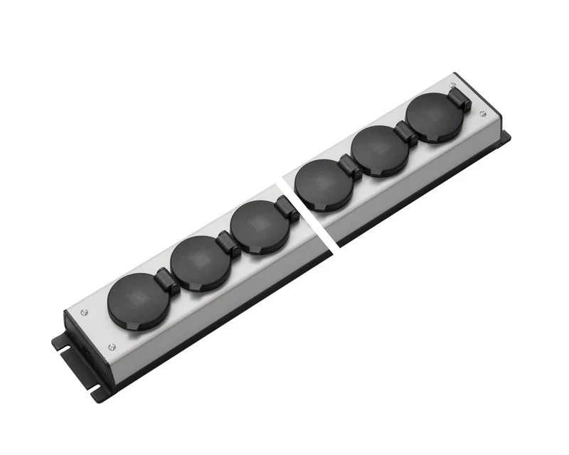 Martin Kaiser Steckdosenleiste 8-fach Klappdeckel IP20 (Europäische Steckdose) - 1059/8l-sw [10 Stück]